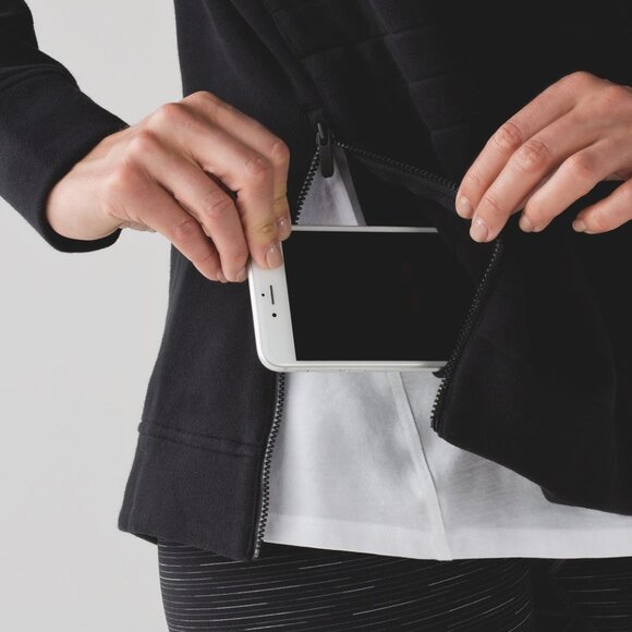 Lululemon Black Fleece Be True Crew Quilted Sweatshirt Dual Zip Vent Pullover - Picture 7 of 15